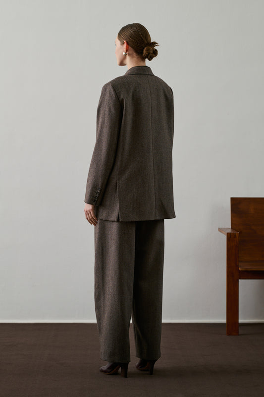 Veste Dune - Marron/Écru - Laine - Femme