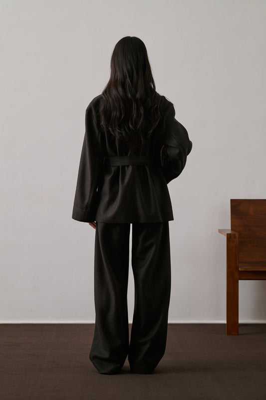 Veste Balme - Vert Ébène - Laine - Femme