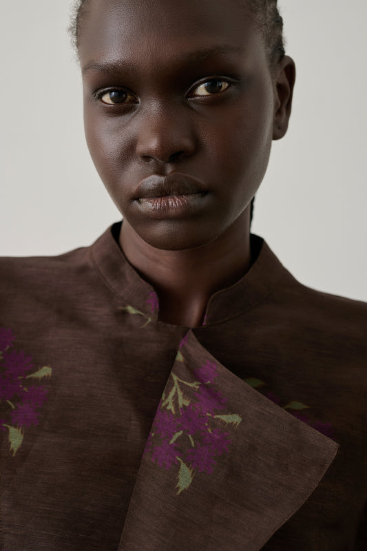 Blouse Hampton - Marron/Violet - Lin - Femme