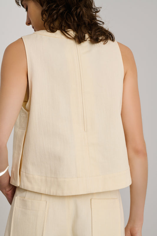 Top Pampa - Ecru - Coton - Femme