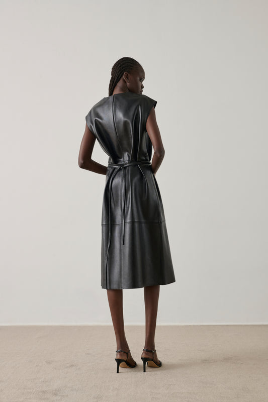 Robe Sofia - Noir - Cuir - Femme