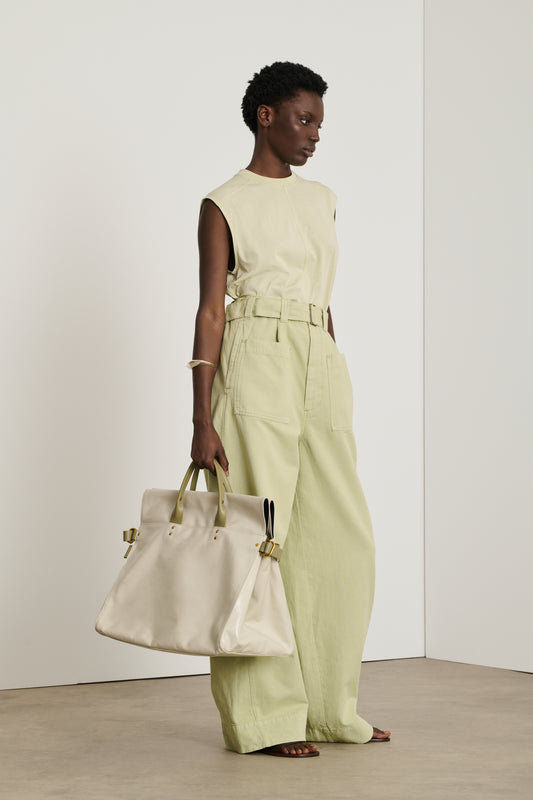Cabas Britain - Grès/Sauge - Cuir - Femme