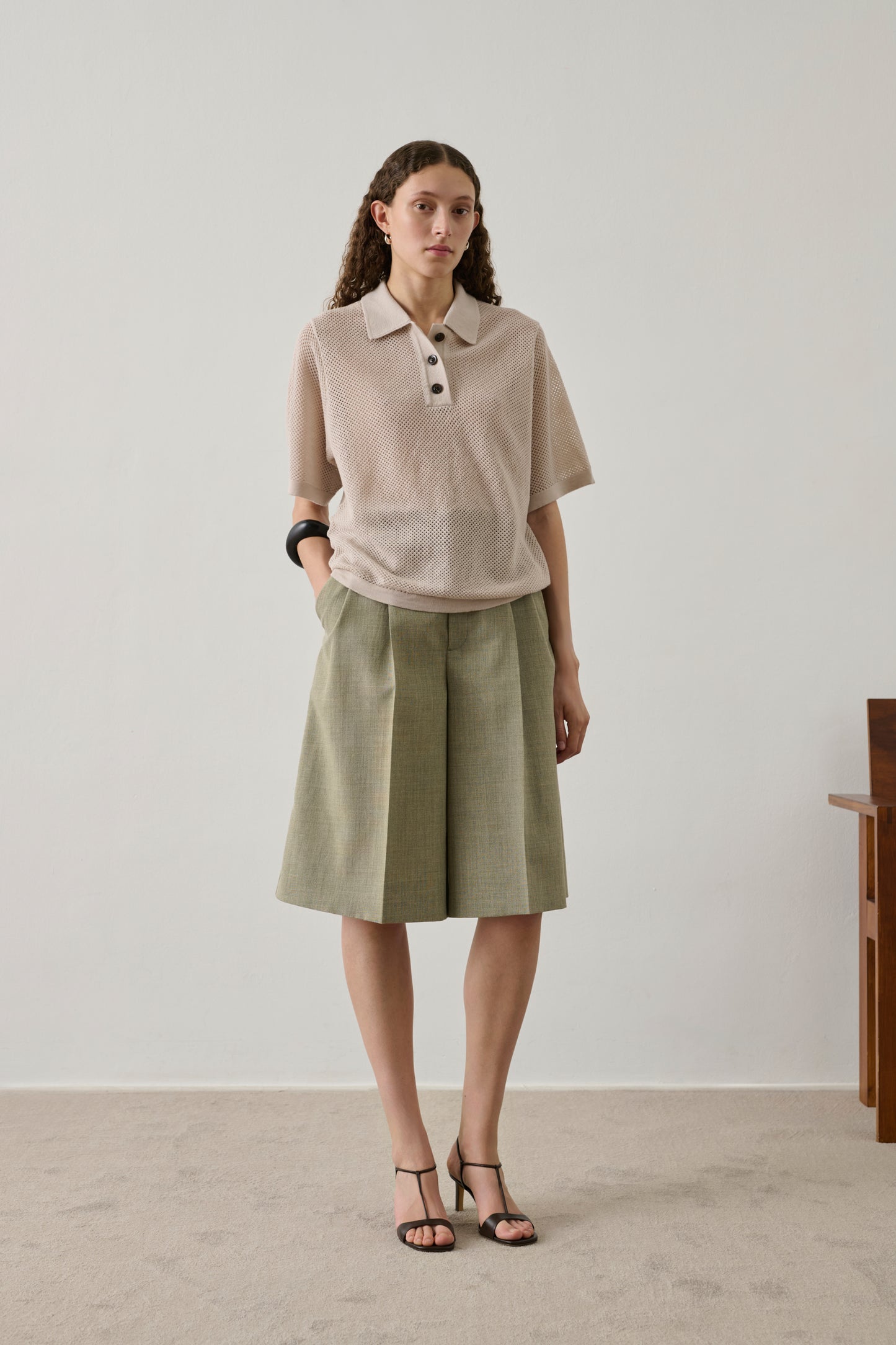 Polo Harvey - Blanc Cassé - Laine mérinos - Femme