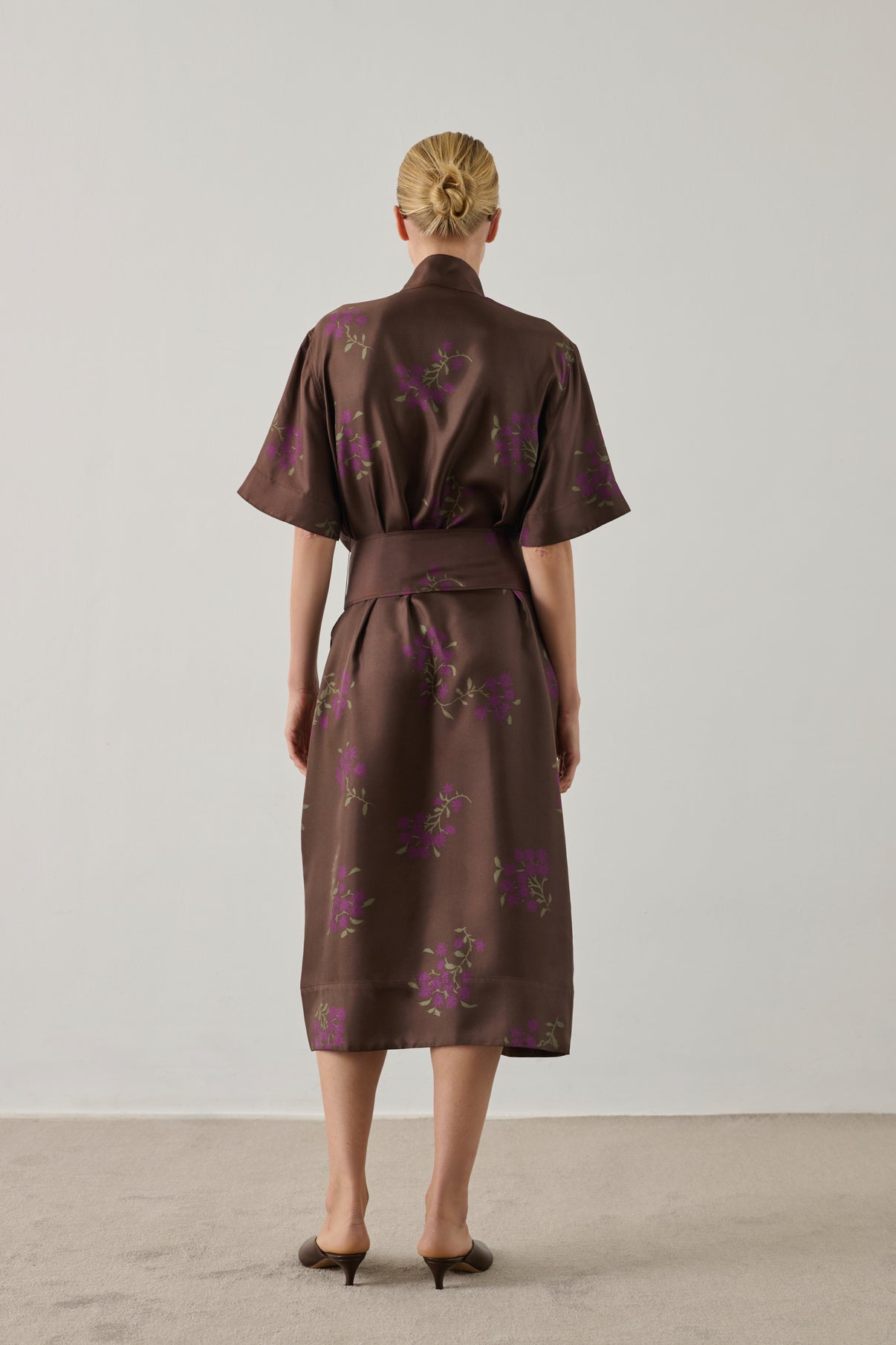 Robe Witty - Marron/Violet - Soie - Femme vue 2