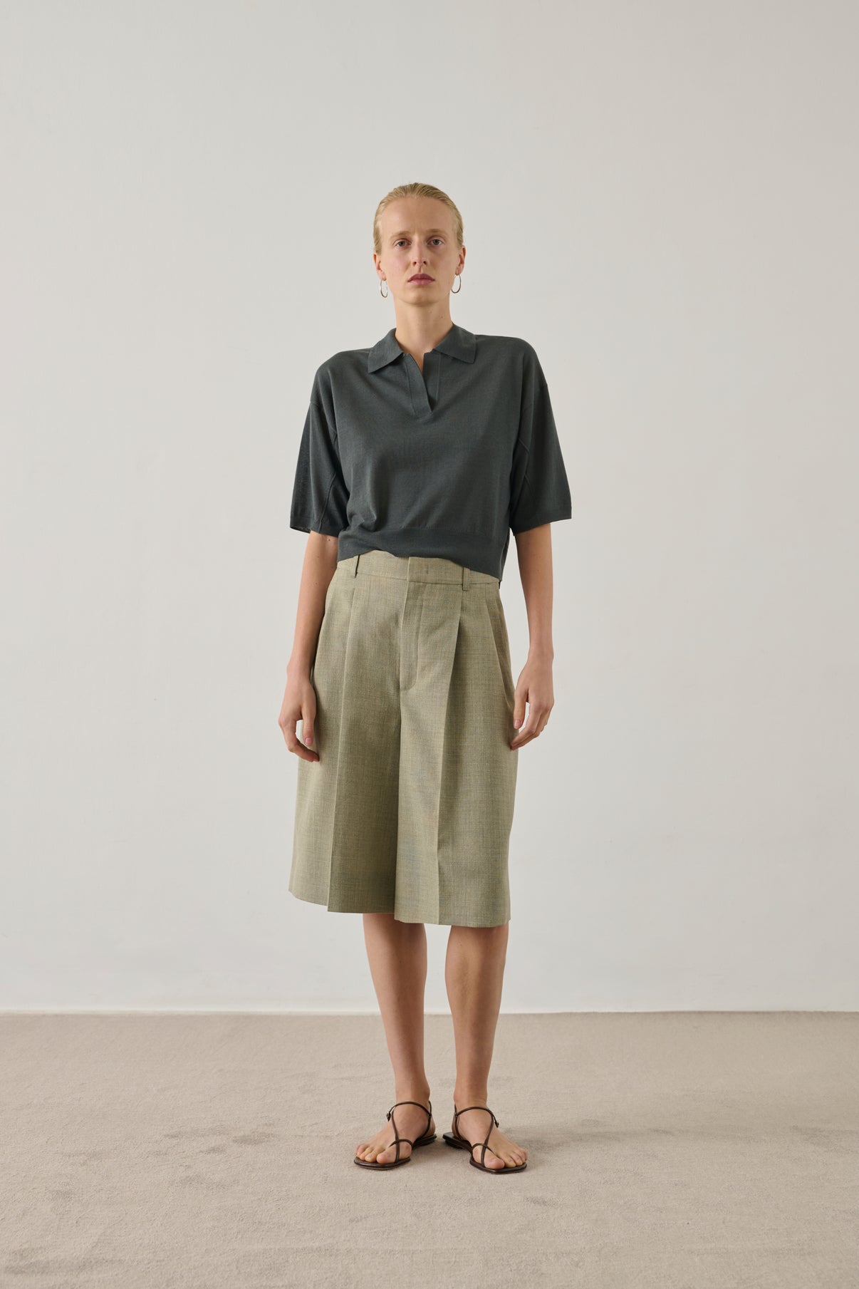 Polo Elton - Gris/Bleu - Laine mérinos - Femme vue 2